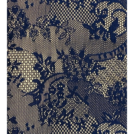 Koronka NAVY BLUE FLOWER
